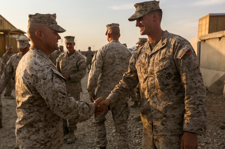 1st Battalion, 2nd Marine Regiment, promotes Marines in Helmand province