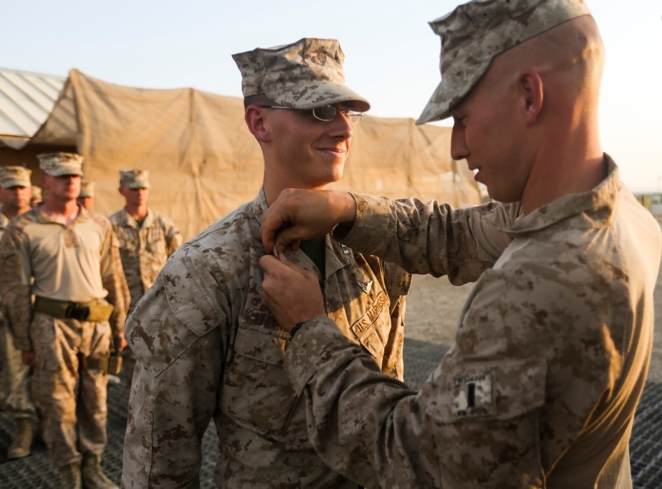 1st Battalion, 2nd Marine Regiment, promotes Marines in Helmand province