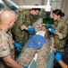 Navy Corpsmen practice saving lives aboard Mesa Verde