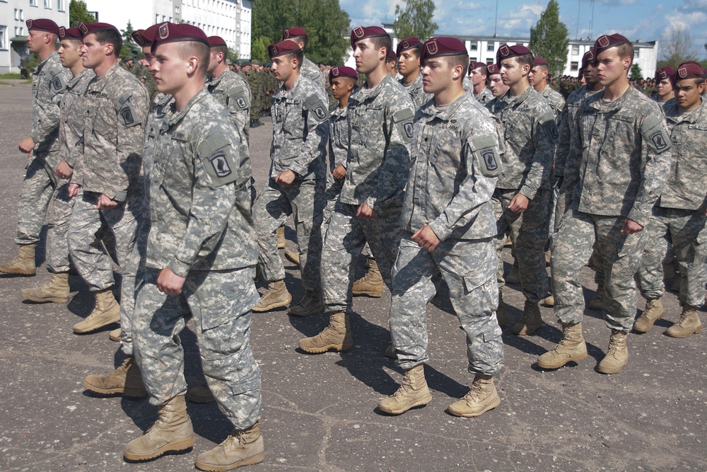 173rd Airborne participates in opening ceremony for Operation Saber Strike 02