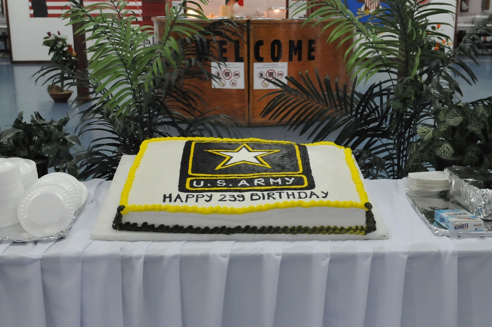 Official Army birthday cake at Camp Bondsteel, Kosovo