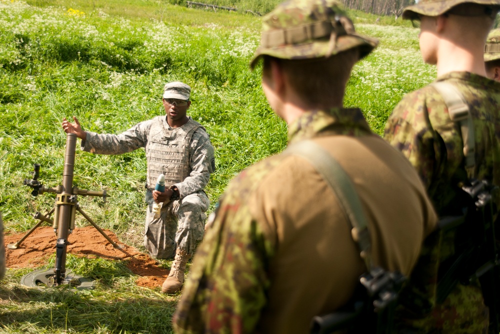 US, Estonian Mortar teams conduct live-fire training