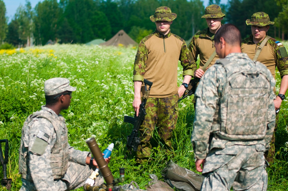 US, Estonian Mortar teams conduct live-fire training