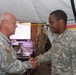 Indiana state adjutant general and state command sergeant major visit 76th IBCT Soldiers during annual training