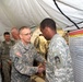 Indiana state adjutant general and state command sergeant major visit 76th IBCT Soldiers during annual training