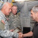 Indiana state adjutant general and state command sergeant major visit 76th IBCT Soldiers during annual training