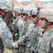 Indiana state adjutant general and state command sergeant major visit 76th IBCT Soldiers during annual training