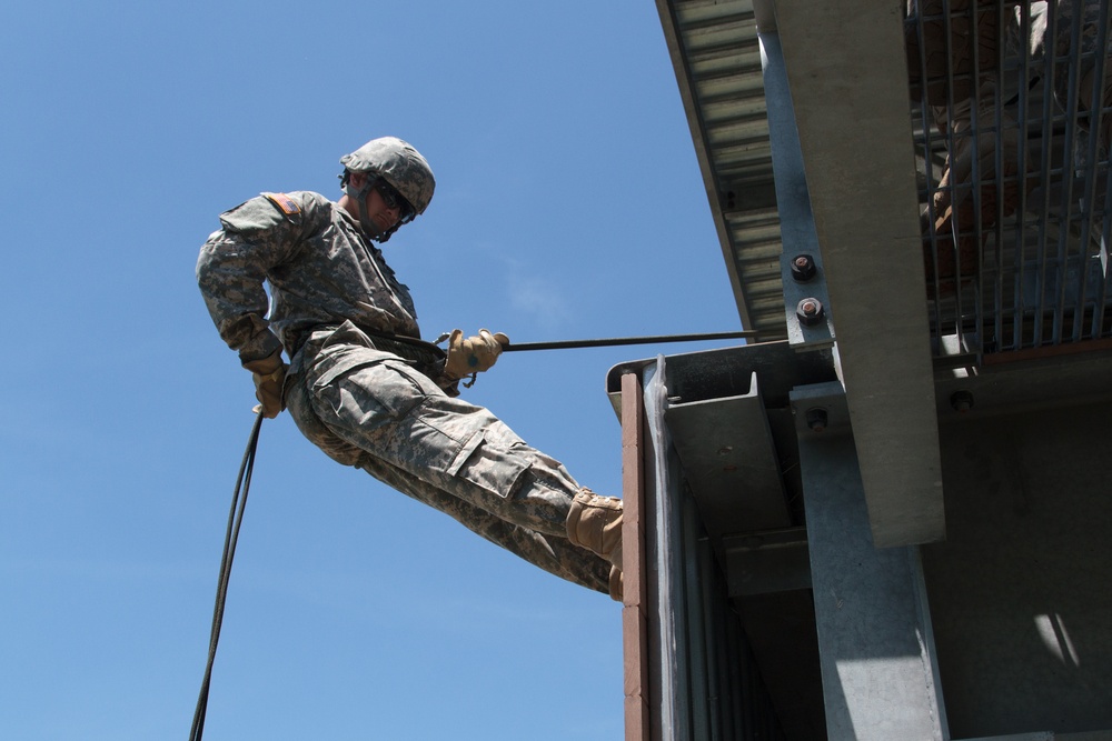 76th Infantry Brigade Combat Team trains on rappel tower during annual training