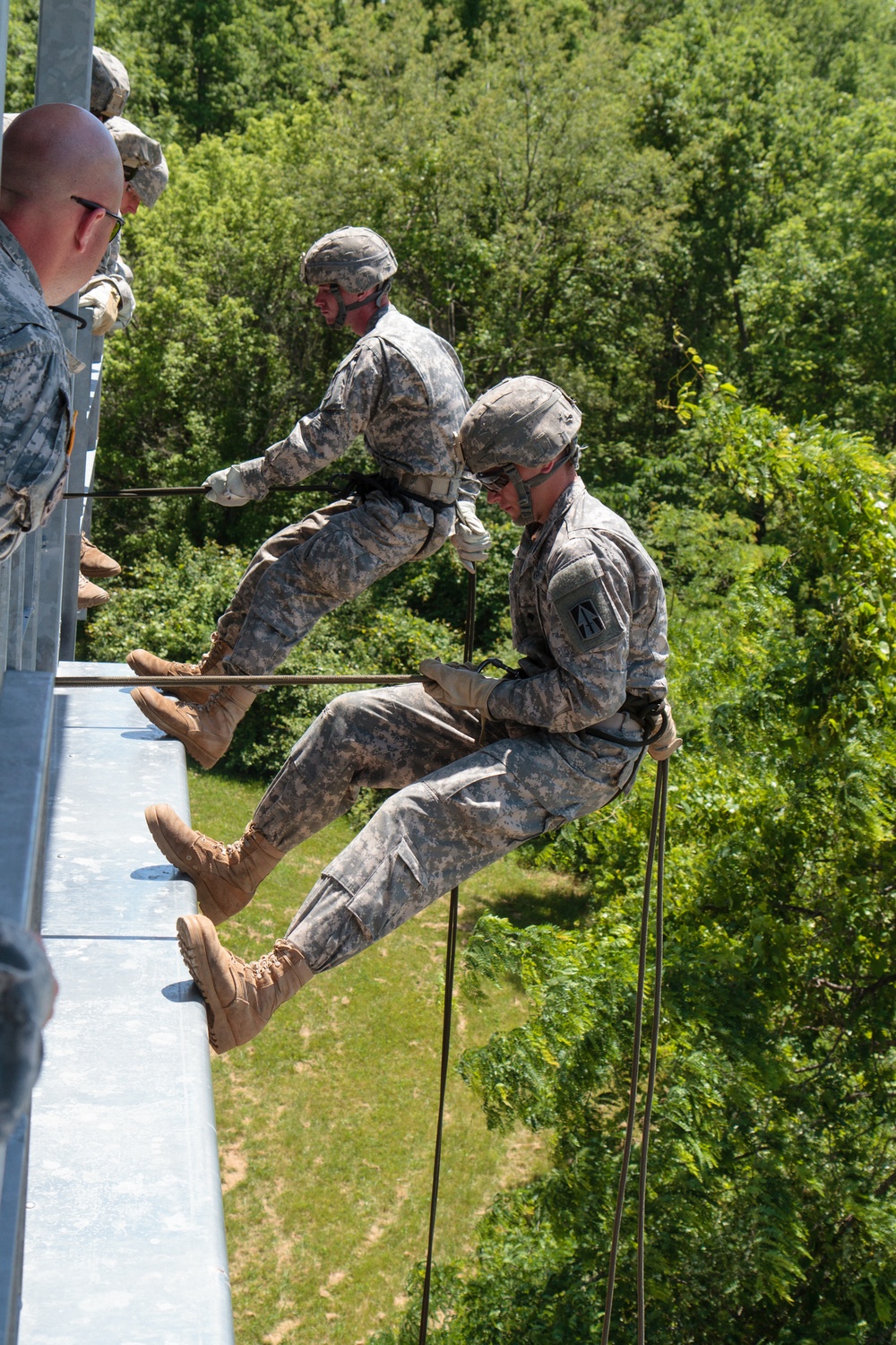 76th Infantry Brigade Combat Team trains on rappel tower during annual training