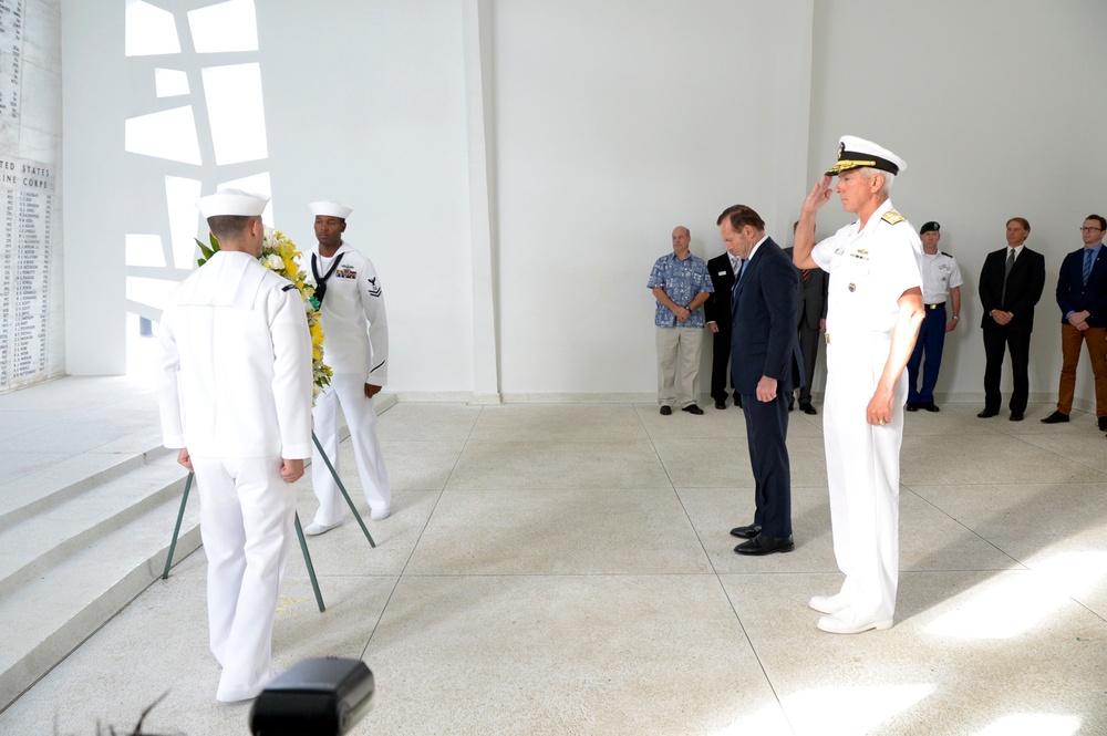 Prime Minister of Australia Tony Abbott visits Arizona Memorial