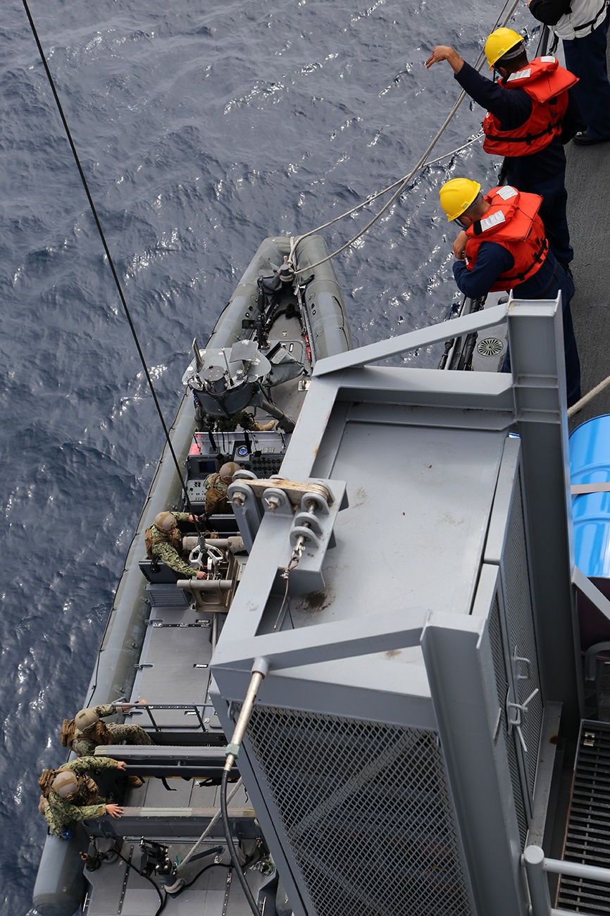 USS San Diego conducts crane operations