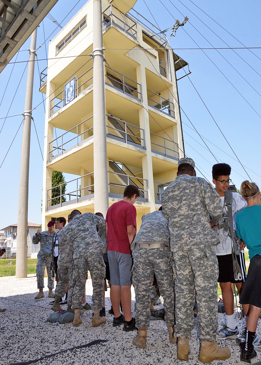 VES 8th graders jump towers