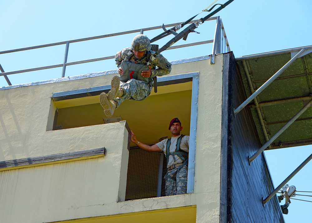 VES 8th graders jump towers