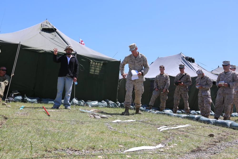 BSRF-14 Marines brief operations order to combined staff of Agile Spirit 14
