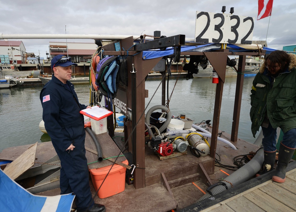 Coast Guard conducts gold dredging vessel inspections in Nome, Alaska