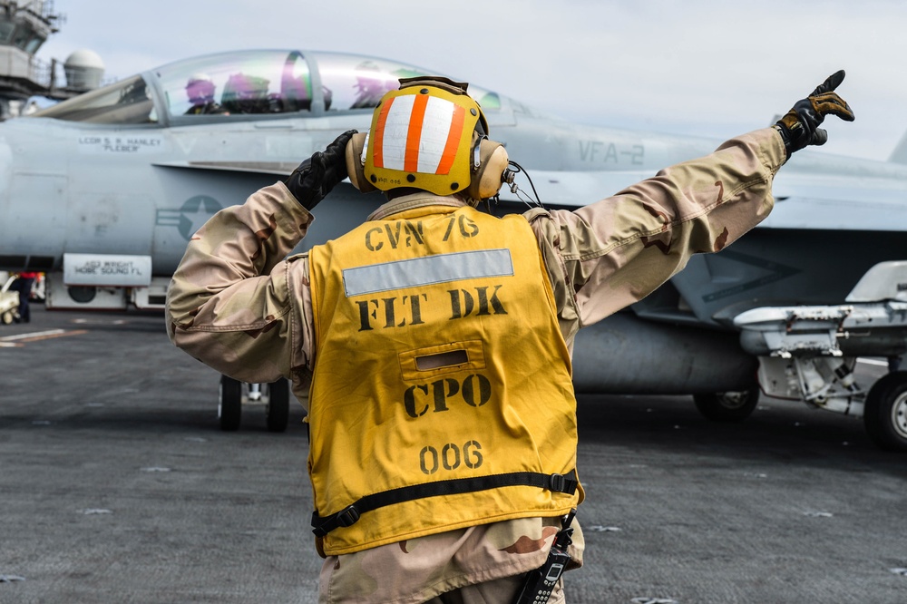 USS Ronald Reagan flight deck operations