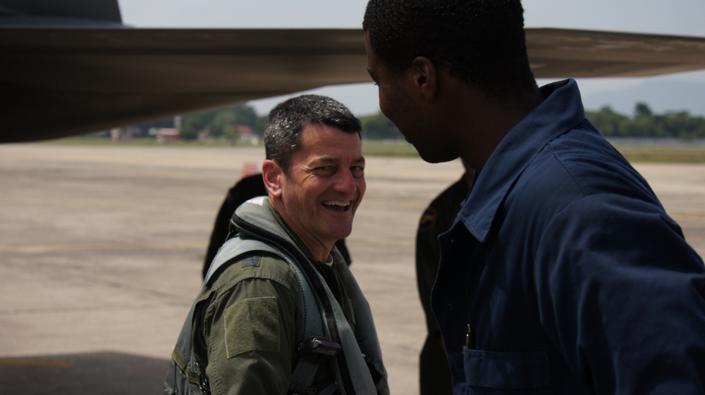 Lt. Gen. Russel J. Handy 11th Air Force commander, tours the activities of Cope Taufan 2014
