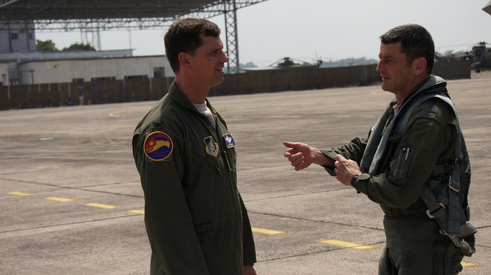 Lt. Gen. Russel J. Handy 11th Air Force commander, tours the activities of Cope Taufan 2014