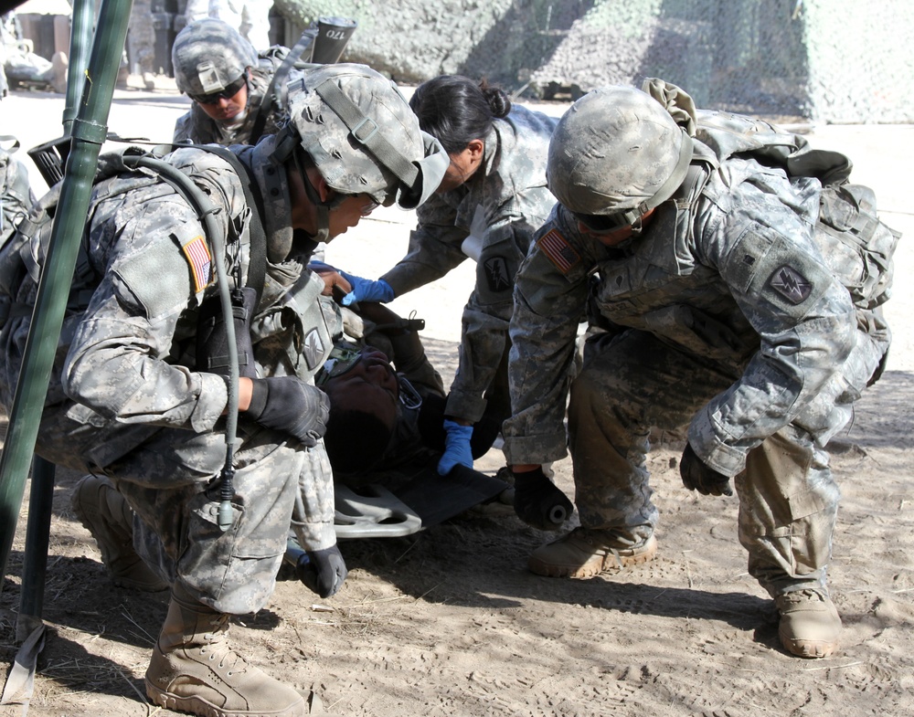 Medics lift casualty