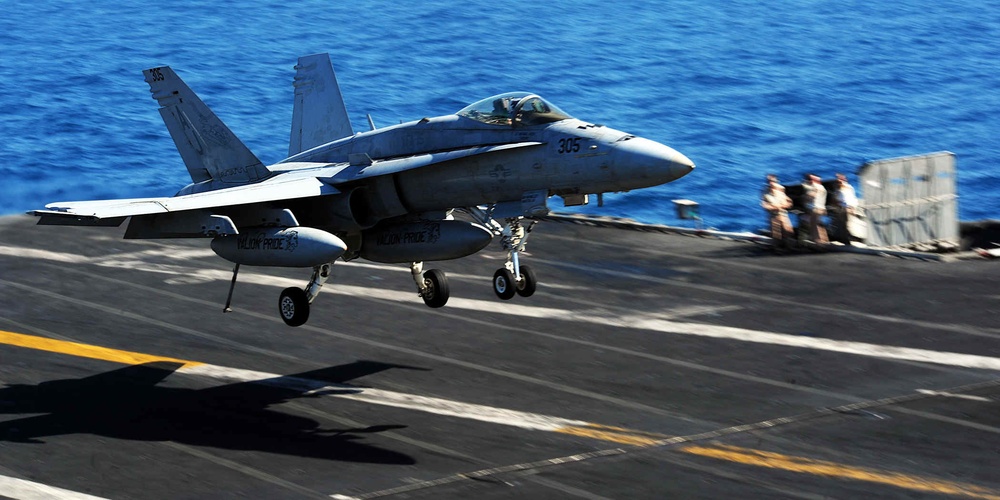 USS George H.W. Bush flight deck operations