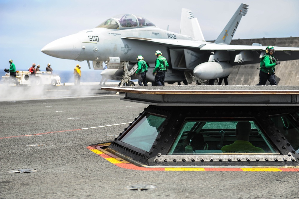 USS Ronald Reagan flight deck activity