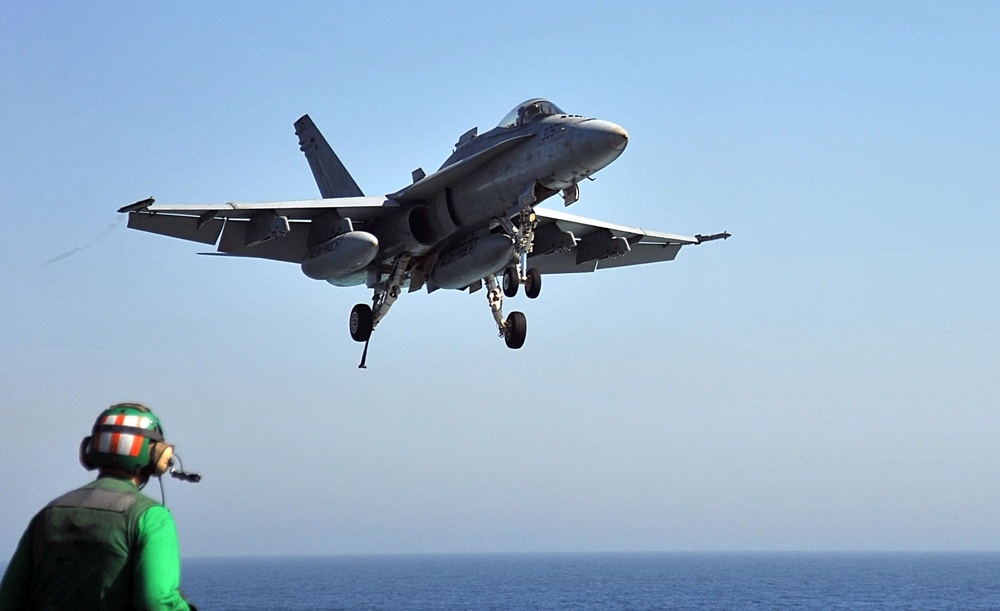 USS George H.W. Bush flight deck operations