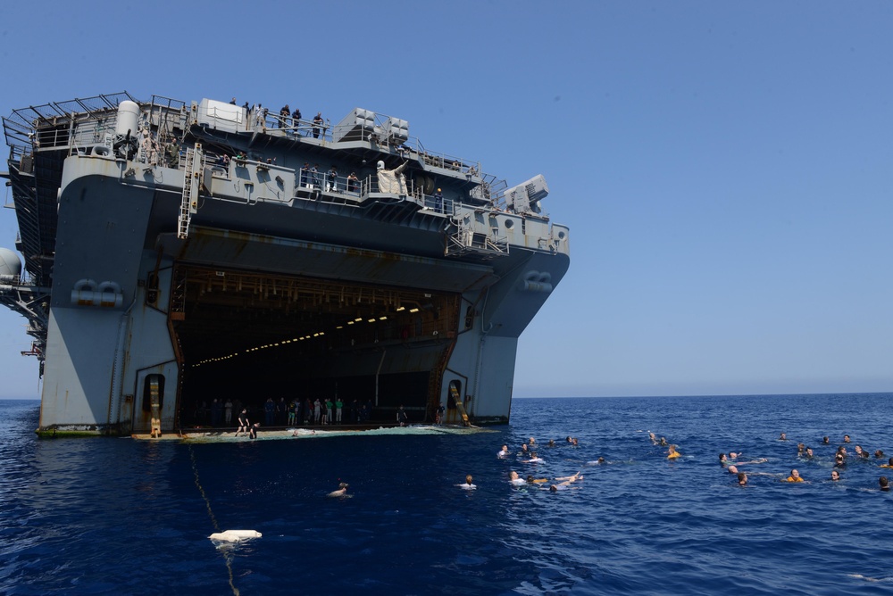 USS Bataan swim call