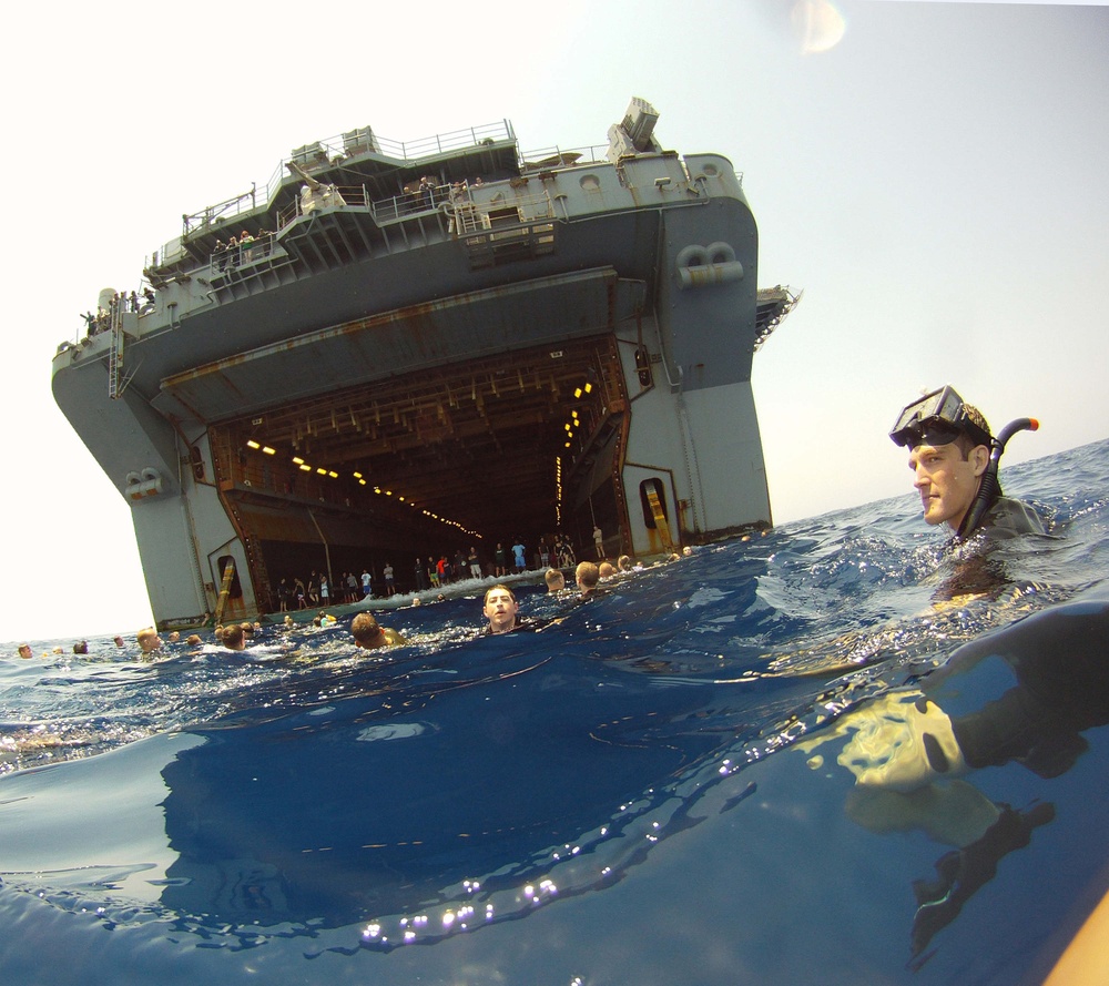 USS Bataan swim call