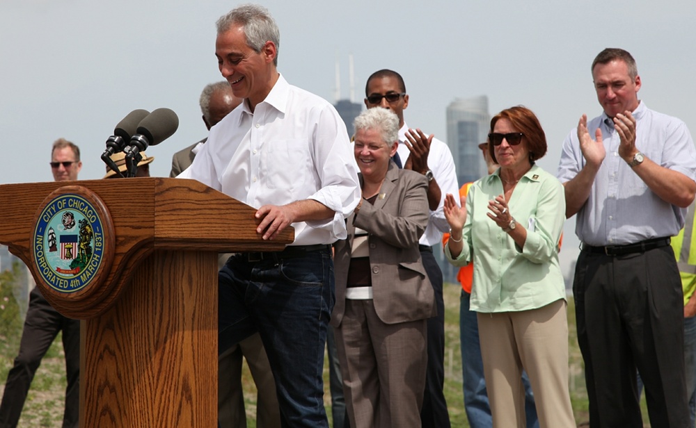 Corps of Engineers, Mayor Emanuel attend press conference for Chicago's Northerly Island
