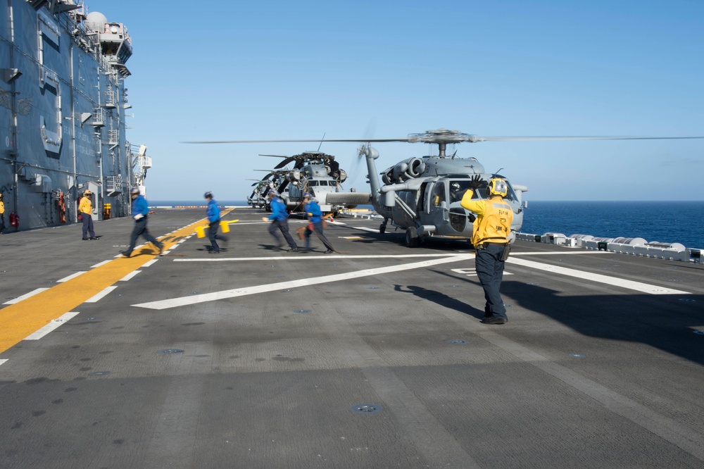 USS Peleliu flight deck operations