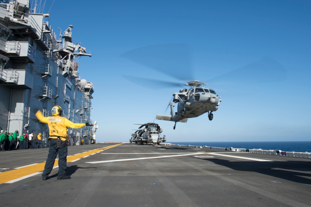 USS Peleliu flight deck operations