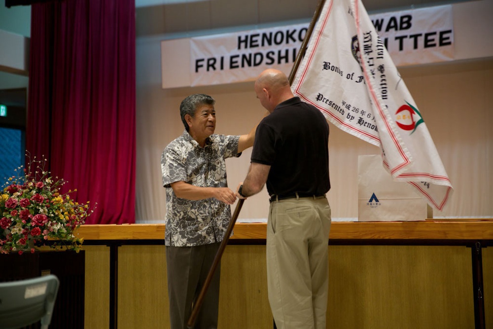 Henoko community leaders bid farewell to Camp Schwab commander