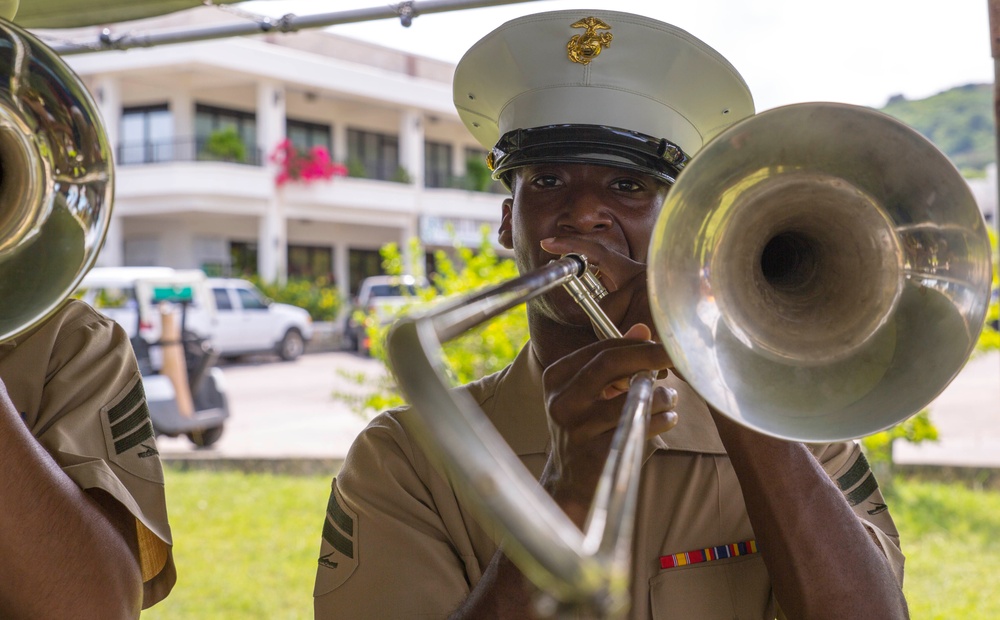 III MEF Band plays for WWII veterans on historic battleground