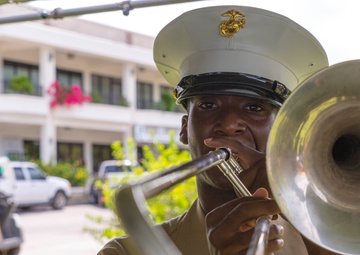 III MEF Band plays for WWII veterans on historic battleground