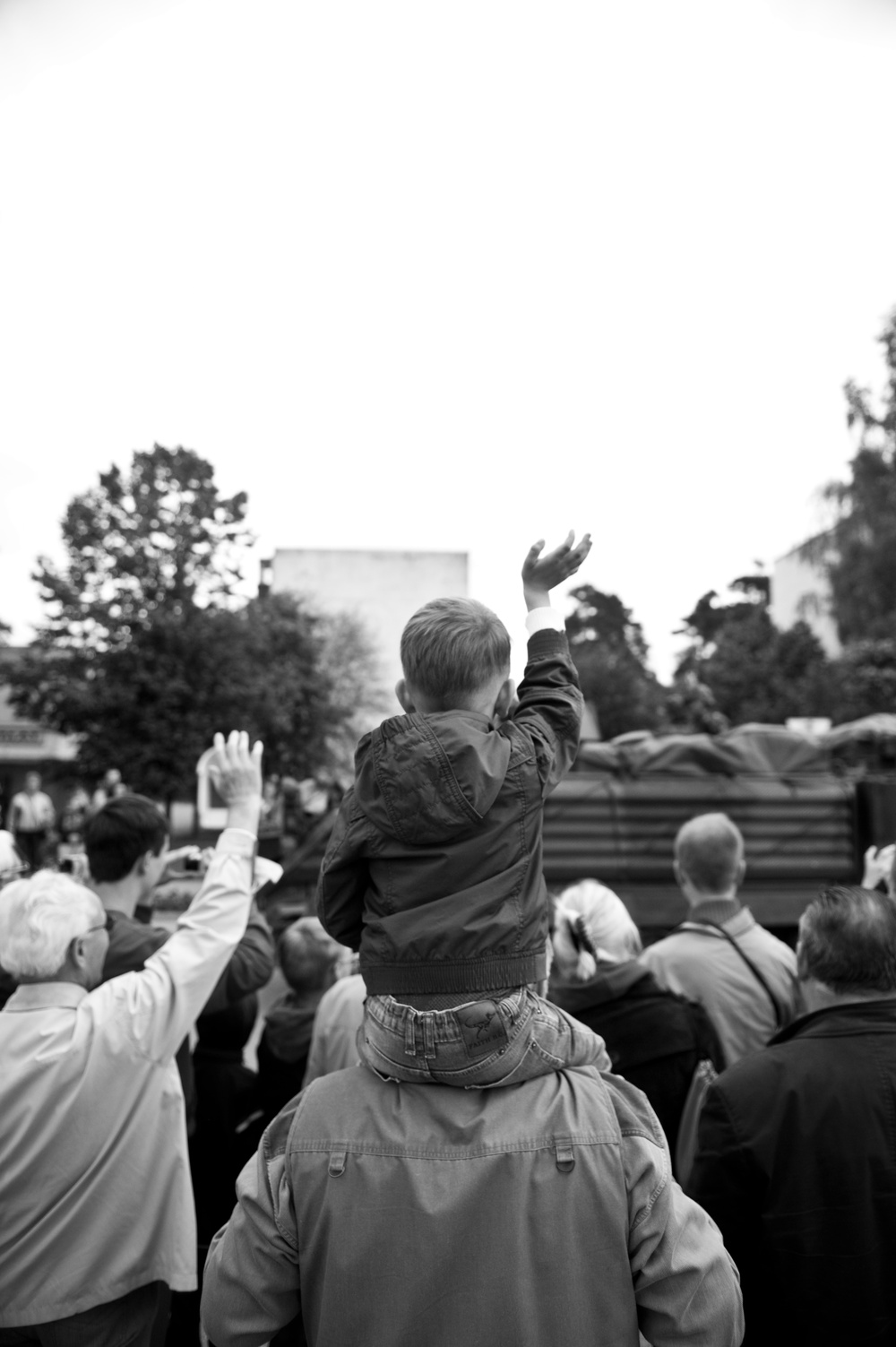 Waving at Allies