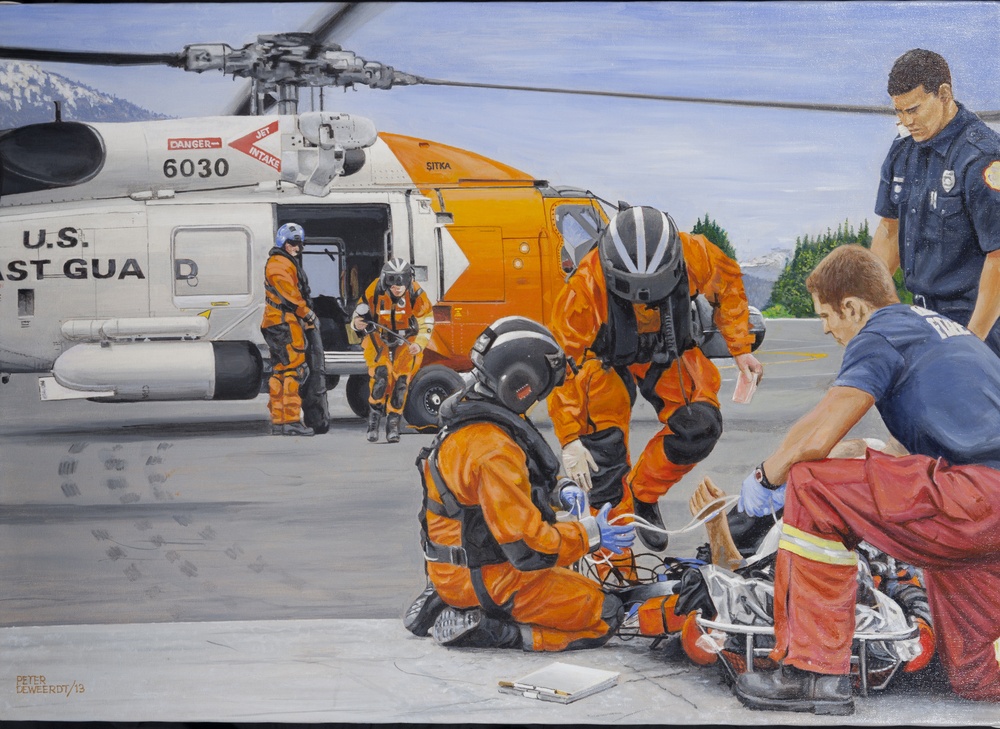 US Coast Guard Art Program 2014 Collection, &quot;Medical Rescue in Juneau&quot;