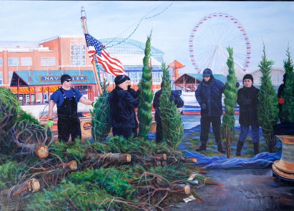 US Coast Guard Art Program 2014 Collection, &quot;Christmas Ship&quot;