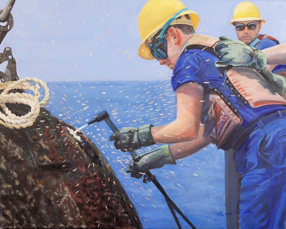 US Coast Guard Art Program 2014 Collection: 'Buoy Maintenance'