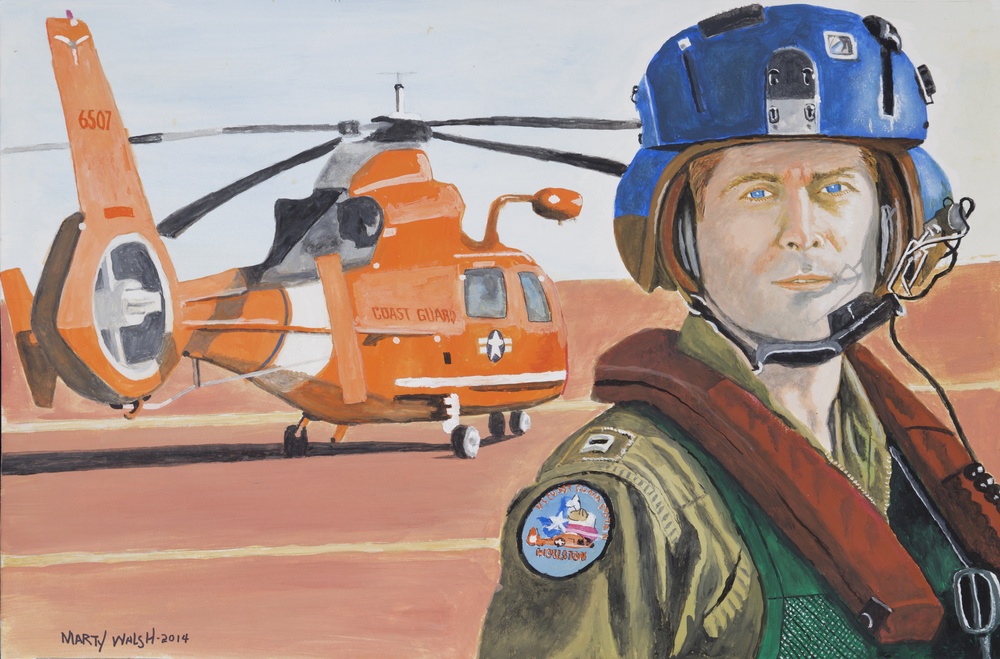 US Coast Guard Art Program 2014 Collection: 'Pilot and his 'Copter'