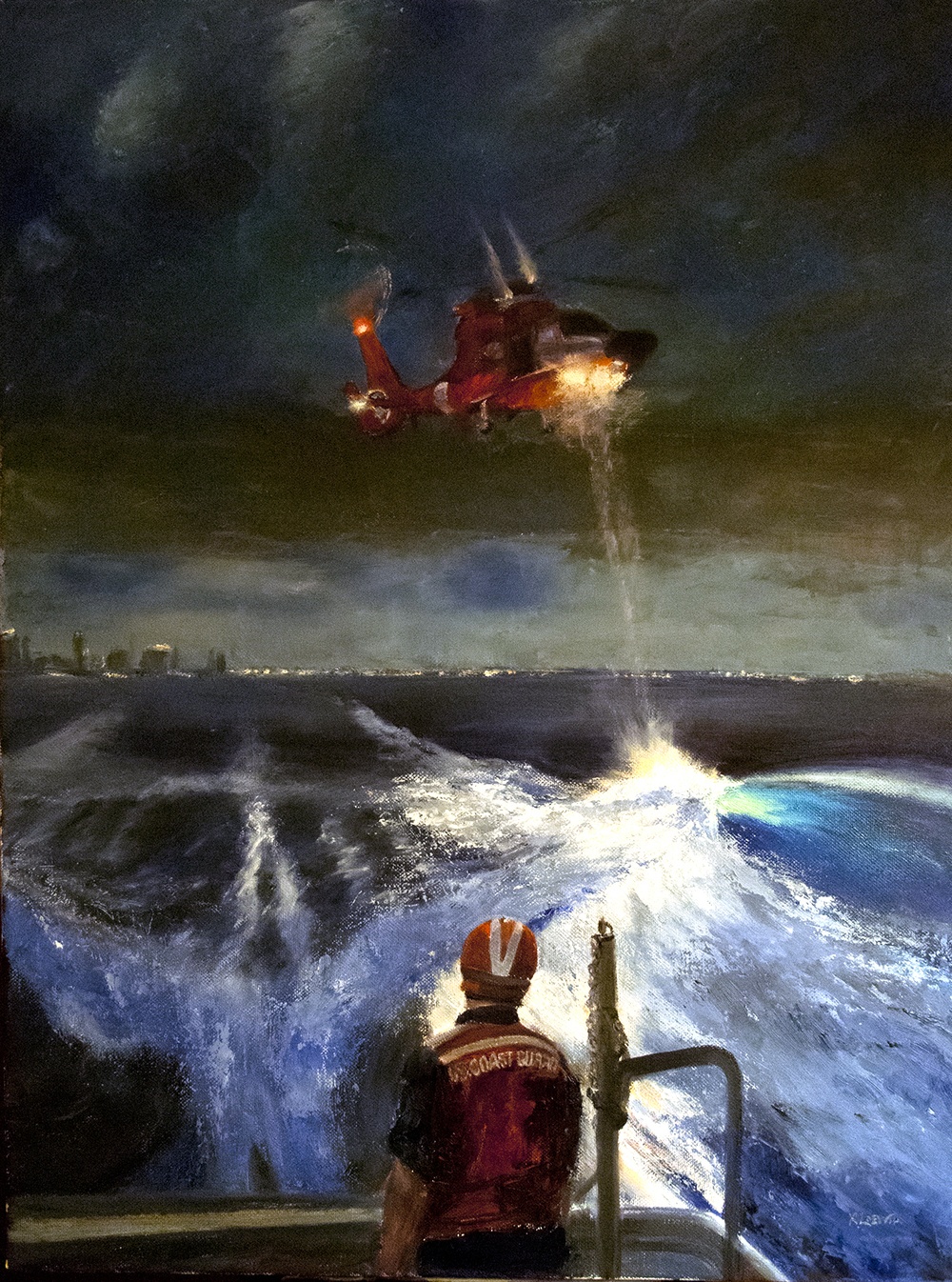 US Coast Guard Art Program 2014 Collection: 'Search Light&quot;