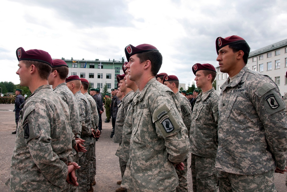 173rd Airborne participates in Saber Strike 2014 closing ceremony