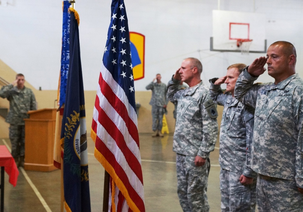 103rd Brigade Support Battalion senior leadership salutes the colors