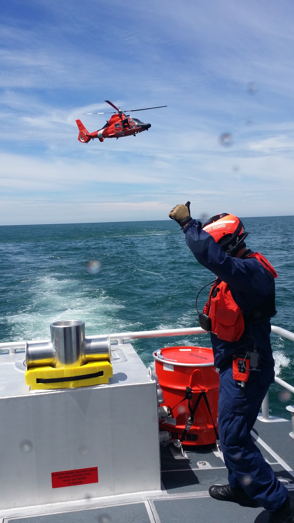 Coast Guard trains while underway on Lake Erie