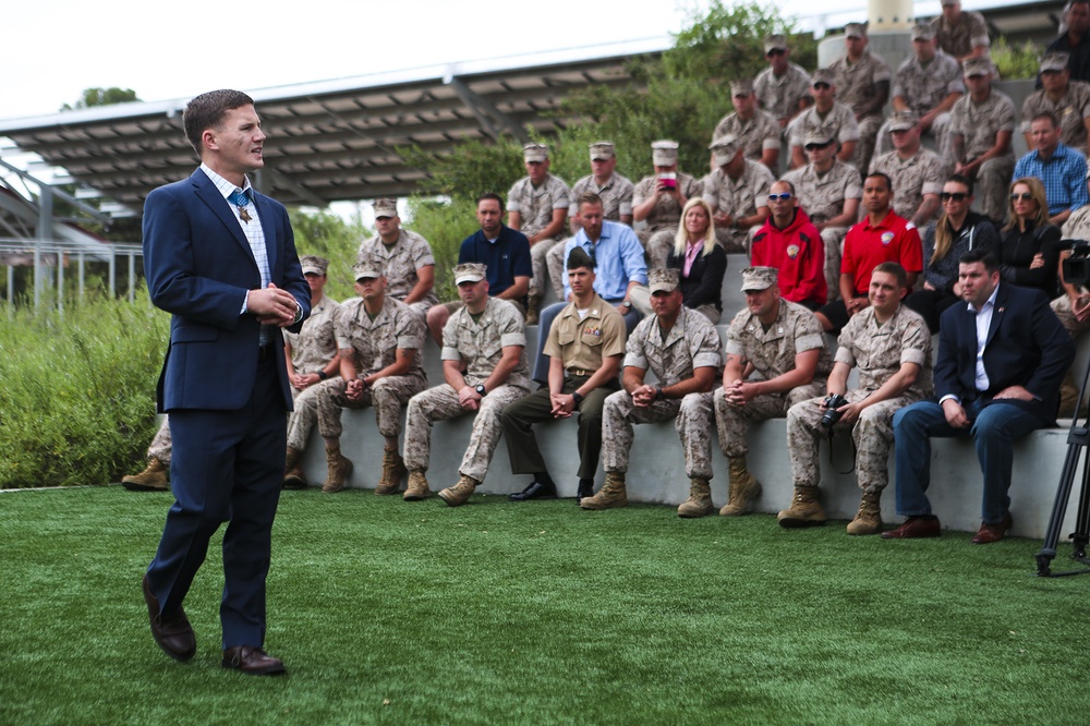 MoH Cpl. Carpenter Visits Camp Pendleton