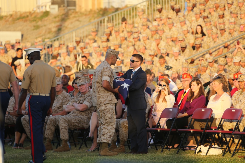 MCAS Miramar, 3rd MAW welcomes Medal of Honor recipient for evening colors ceremony
