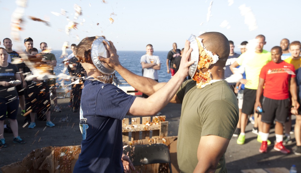 CLB-22 raises funds, celebrates with pies to the face