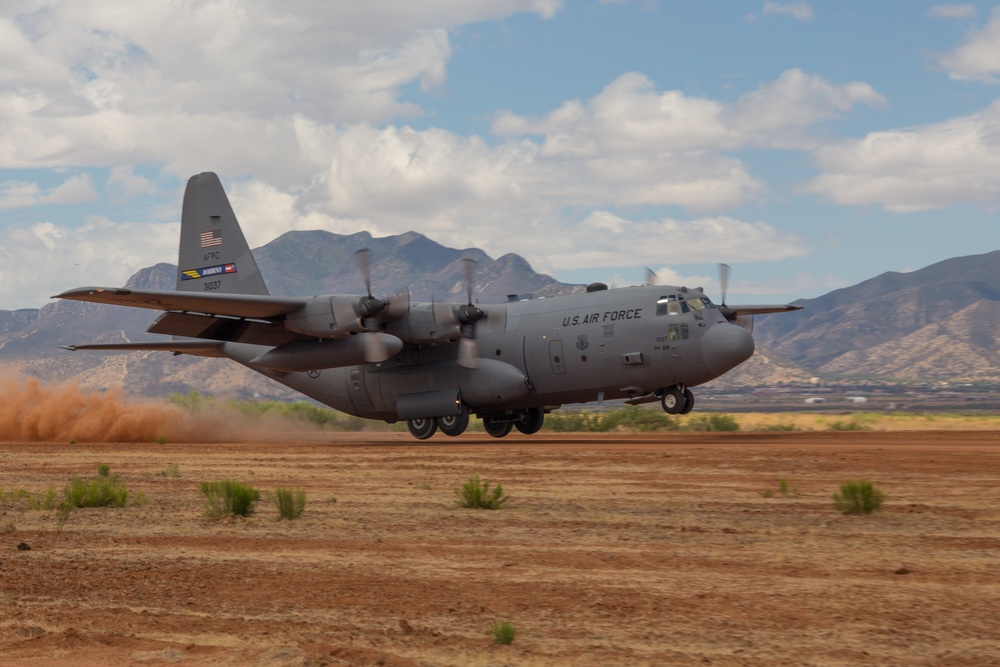 US Air Force C-130 trains at Fort Huachuca