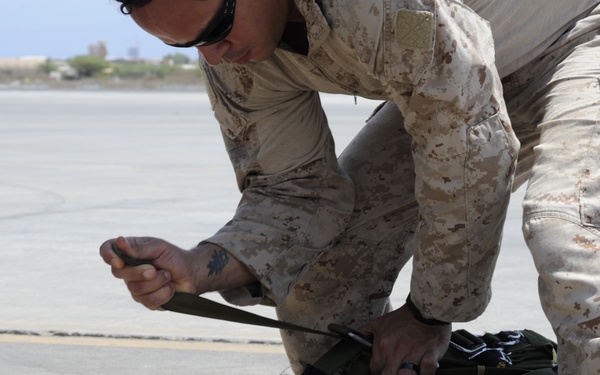 Before a free fall jump