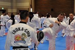 Soldiers kick it at Taekwondo camp
