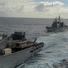 USS Lake Champlain conducts replenishment at sea